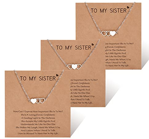 Cheerslife 3 Sorelle Collana Gioielleria Svuotare a Forma Di Cuore Abbinato Migliore Amica Amicizia Collane a Distanza Set Regali Per Ragazze E Donne Regali Di Compleanno