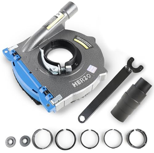 HERZO Absaughaube Set für Winkelschleifer 180mm- robuste Aluminiumkonstruktion