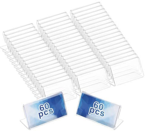 BENECREAT 60 Stück 40x18mm Acryl Tischnamensschild L Förmige Durchsichtige Namensschilder Zelt Acryl Namensschild Display Für Büro Geschäftskonferenz Besprechungsraum Schüler Schule Klassenzimmer