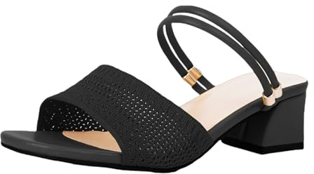 Sandali da donna con tacco, estivi, con tacco a blocco, quadrati, antiscivolo, in rete, traspiranti, con punta aperta, eleganti sandali romani