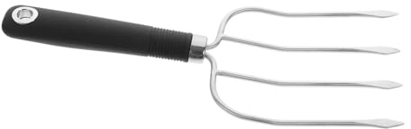 Gatuida Tenedor De Acero Inoxidable Reforzado Para Pavo Con Cuatro Púas Para Barbacoa Utensilio Resistente Para Asar y Levantar Carne Apto Para Cocina y Parrilla