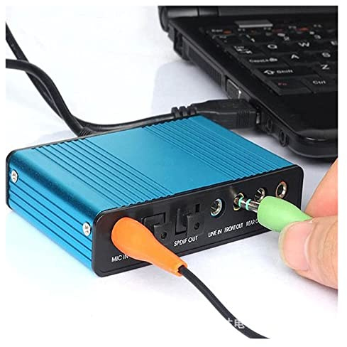 Professionellt USB-ljudkort 6 kanaler 5.1 optisk extern ljudkortomvandlare CM6206 chipset kompatibel med bärbar dator (Blu)