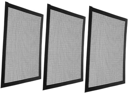 MERRYHAPY 3 pièces Tapis de Cuisson Barbecue Réutilisable Maille Antiadhésive Résistant à Haute Température Set pour Grillades Extérieur Réutilisable