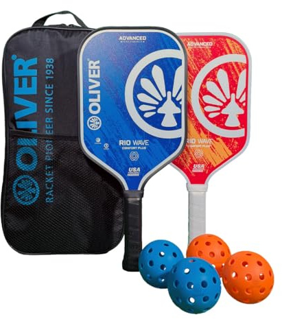 Oliver Pickleball Kit avec 2 raquettes, 4 balles et sac de transport – Idéal pour les débutants et les joueurs de loisirs – Convient pour l'intérieur et l'extérieur
