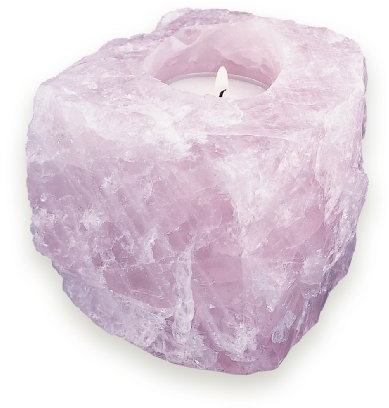 Quality Rose Quartz Tea Light Candle Holder - Free Tea Light Included!