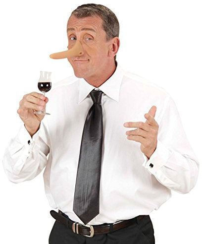 Amakando Pinocchio Nase Langnase am Gummizug Lügen Riesennase Marionette Faschingsnase Lügennase Hexennase