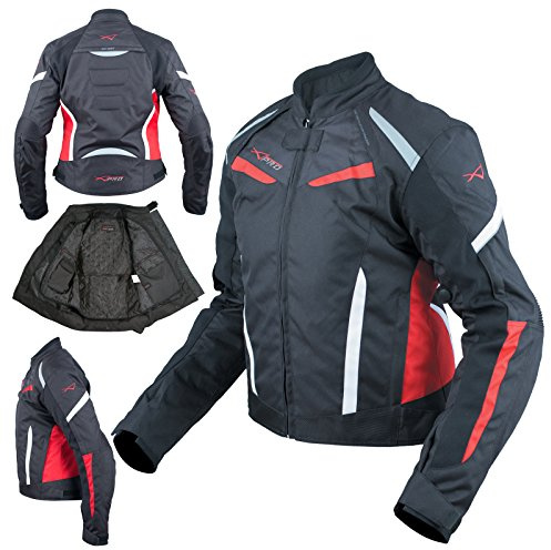 A-Pro Moto Giacca Donna Sport Impermeabile Tessuto Riflettente Rosso L