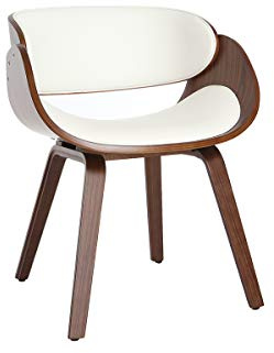 Miliboo Design-Stuhl Weiß und Dunkles Holz Nussbaum Bent