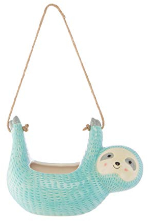 Sass & Belle Seymour Sloth Hanging Planter – Cute Ceramic Hanging Plant Pot for Indoor Plants, Fun Decorative Animal Home Accessory, Quirky Sass and Belle Gift Idea Planter