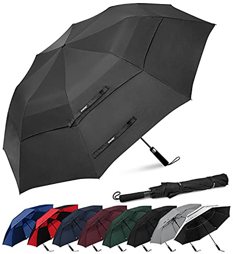 G4Free Parapluie de Golf 62 Pouces Pliant Grand Compact Coupe-Vent Ouverture Automatique pour Voyage Sport Homme Femme