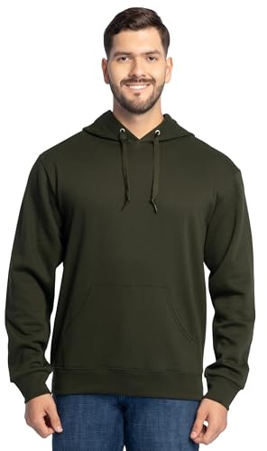 Fruit of the Loom Men's Eversoft Fleece Hoodies, Full Zip, Moisture Wicking & Breathable, Sizes S-4x Hooded Sweatshirt, Duffle Bag Green Pullover, Large