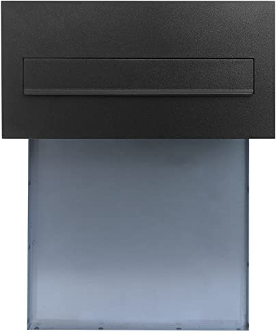Buzón de Pared PN620 Profundidad 190-260mm Buzón Correos Exterior para empotrar con Máscara 2 Llaves Incluidas Buzón de Pared para Cartas Exterior Buzón Correos (Grafito)