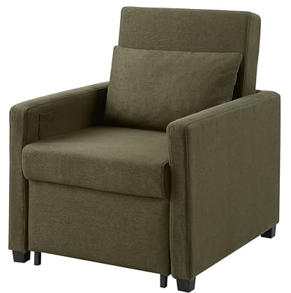 Atlantic Home Collection Schlafsessel Jerry, BxTxH: 74 x 89 x 89 cm, Liegefläche ca. 57 x 183 cm, mit Fernbedienungstasche, Grün, Polyester