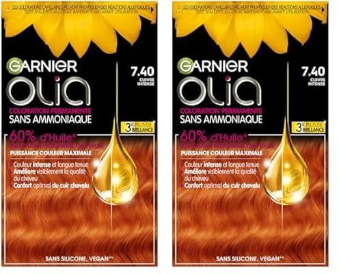 Garnier Olia - Colorazione permanente all'olio senza ammoniaca, colore: rame (Confezione da 2)