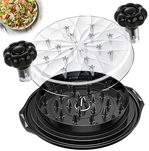 Chicken Shredder Tool Twist Large - 10'' Pro Meat Shredders for Chicken Breast,Visible Kitchen Gadgets Grinder Machine with Brush,Strong Anti-Slip Strip,Ergonomic Handle,BPA Free (Black)