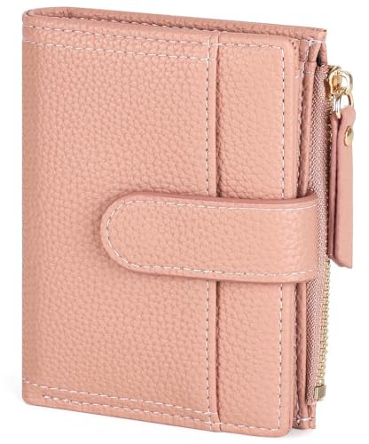 RRANCharltu Portefeuille Femme Cuir, Porte Monnaie Femme Petit Portefeuilles et Porte-Cartes avec Fermeture éclair Poche à Monnaie, Rose