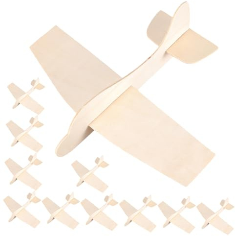 GARIOUANS Kit de 15 Avions en Bois Brut à Assembler DIY pour Garçon et Filles Surface Lisse, Artisanat du Bois comme Présent d'anniversaire Festival