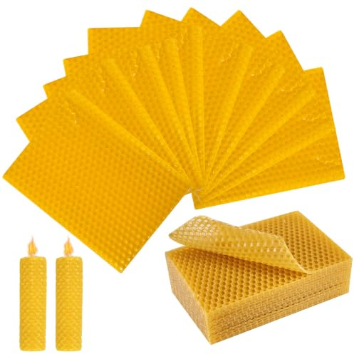 Begonia 30 placas de cera de abejas de 13 x 9 cm, velas de cera de abejas, placas de cera de abejas para velas, fabricación de velas hechas a mano
