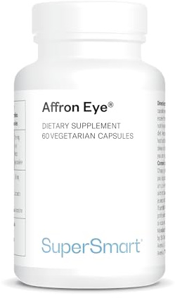 Affron Eye® – Safranextrakt aus Crocus sativus, standardisiert auf 3 % Crocin – Veganes, glutenfreies Nahrungsergänzungsmittel – 60 Kapseln – SuperSmart