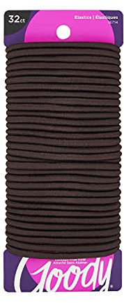 GOODY Ouchless Women's Hair Braided Elastics 4mm for Medium Hair, Brown, 32 Count (Pack of 1)