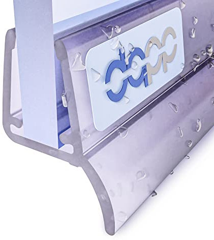 DQ-PP Duschdichtung 100cm – Dichtung für 6mm – 8mm Glastür Stärke – UK26 – Wasserablaufprofil Wasserabweisprofil – Duschabdichtung Duschwand – Ersatzteile für Duschkabine – Transparent