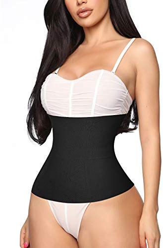 Gotoly Women's Waist Cincher Belt Body Shaper Belly Wrap Compression Band (Black, Small)