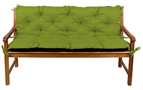 Gutekissen® Cuscino per panchina, Cuscino per seduta, Cuscino per schienale, Cuscino da giardino, Cuscino trapuntato, Altalena da giardino, Mobili da giardino LAW (110x50x50, Lime)