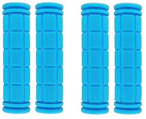 PLATT Bicycle Handle Bar Grips Colorful Rubber Mushroom Grips for BMX/MTB Bikes (Light Blue,2 Pairs)