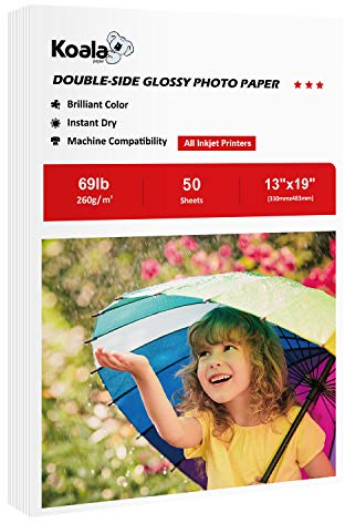 Koala Double Sided Thick Glossy Photo Paper 13x19 Inch 69LB 50 Sheets