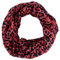 TigerTie Multifunktionstuch in rot rosé schwarz Leopardenmuster - Tuch - Schal - Schlauchtuch - Wundertuch, Gr.48 cm x 48 cm (Umfang)