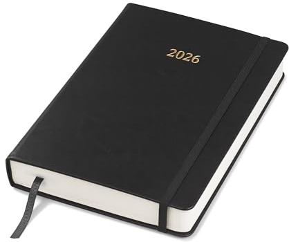 Wykeham's Executive 2026 Daily Journal Planner – US Public Holidays & Format – Customization Available (Black, 8.5x5.5)