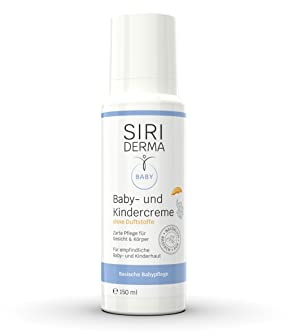SIRIDERMA Baby- und Kindercreme| Basische Hautpflege bei trockener und empfindlicher Haut | Schon für Neugeborene | Ohne Alkohol und Parfum (150 ml)