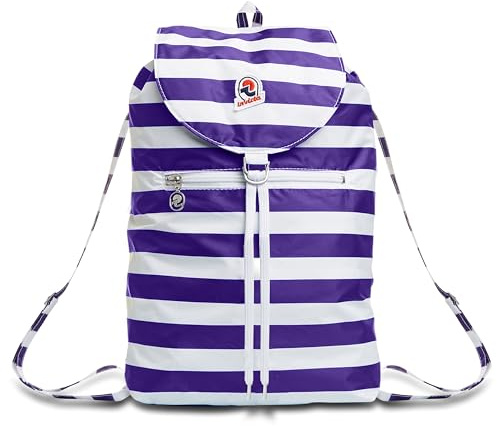 Invicta Zaino Minisac Next, Viola, Richiudibile e Tascabile, Viaggio e Tempo Libero, Zainetto Uomo Donna a Righe, Packable