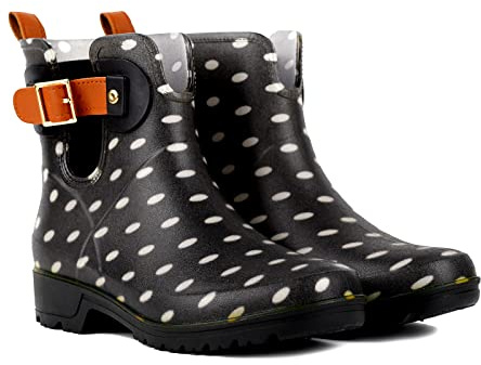 Geweo Wellies Stivali Da Pioggia Impermeabili Da Donna A Metà Altezza Chelsea Stivali Da Uomo Traspiranti Stivali Da Lavoro In Gomma Con Suola Corta Piatta E Spessa Macchiare Taglia 38