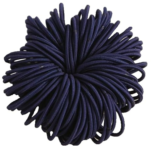 WROLY Hair Bands for Women, Ponytail Holders, Hair Bobbles Hair Ties 4 mm, Hairbands Perfect for Women and Girls (50-Hair Bands (Navy Blue))