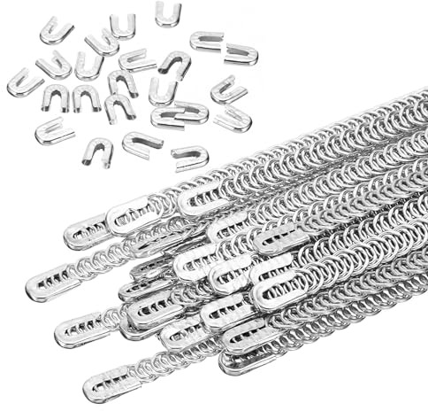 PATIKIL 9mm Spiral 304 Stainless Steel Boning, Flat Metal Corset Boning with 24 Steel Boning Tips for Corset Lacing Costume Hoop Skirt Making Supplies, 13.7 Inch, 24 Pcs(9mm WIDE)