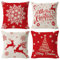 Kissenbezug Weihnachten 40x40,4 Stück Kissenbezug 40x40 Weihnachten,Weihnachtskissen,Weihnachtskissenbezug 40x40,Jaweihnachts Klein Kissenüberzug,Leinen Kissenhülle Weihnachten,Frohe Weihnachten Deko