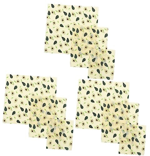 Beavorty 9pcs Beeswax Food Wraps Fresh-Keeping Cloths for Sustainable Food Storage for Packing Bread Fruits and Snacks Kitchen