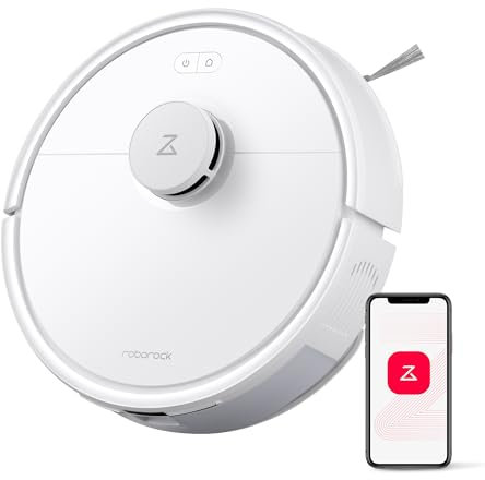 roborock Q7 L5 Robot Aspirapolvere e Mocio(Versione aggiornata Q5 Pro), doppio sistema anti-groviglio, aspirazione HyperForce da 8.000 Pa, zona di non accesso intelligente,Bianco