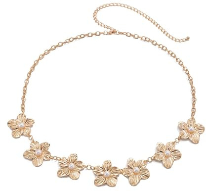 TELAIN Chaîne de Taille Or Chaîne de Corps pour Femmes, Élégante Chaîne à Taille avec Perles et Métal, Idéale pour Festivals, Soirées et Quotidien, Ceinture à Chaîne Mode pour Tenues d'Été