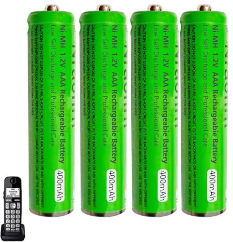 Piles Rechargeables AAA 400mah 1,2v pour Téléphone Gigaset, Pile AAA 400mah Ni-MH Batterie téléphone pour téléphone sans Fil, Lot de 4