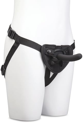 Me You Us Adjustable Pegging Harness Kit – Complete Strap-On Set with 5 Inch Beginner Dildo, 3 Interchangeable O-Rings & Bullet Pocket – Soft Body-Safe Material, Fits up to 58” Waist