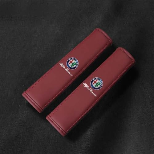 BUSDPL 2 Pezzi Cuscinetto per Cintura di Sicurezza per Auto per Alfa Romeo Stelvio/Giulia/Giulietta/Sportiva/Mito, Delicato Proteggi Cintura sulla Pelle Tenuta Sicura Copricintura
