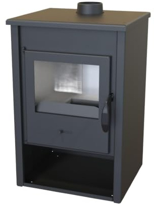 EIDER BIOMASA Estufa de Leña Minerva – 12,44 kW – Rendimiento 78% – hasta 240 m³ – Doble Combustión – Certificada CE