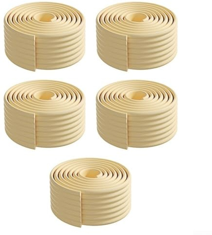 Striscia di schiuma per porte e isolamento acustico con materiale elastico morbido per controllo spifferi (beige)