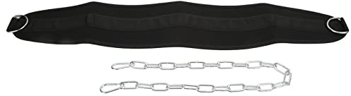 Qudinip Cinturón de Inmersión para Ejercicios de 36 Pulgadas con Cadena Resistente, Anillos en D Resistentes para Inmersiones y Dominadas Seguras, Ideal para Entusiastas del Gimnasio, Hecho de Tela