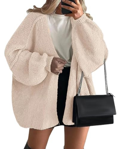 Gilet Cardigan Oversize décontracté pour Femme, Manches Longues, légère