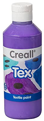 Creall Textil- & Stoffmalfarbe | Violett 250 ml | Waschmaschinenfest nach Fixierung | Für T-Shirts, Jeans, Schuhe, Stofftaschen, Möbel & Autoinnenraum/Dachhimmel