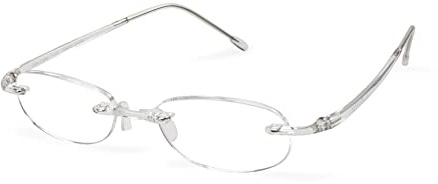 Scojo New York Gels Original Reading Glasses, Handmade Scratch Resistant Readers for Women and Men, Crystal - 1.75x