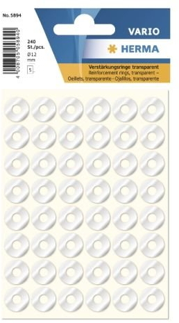 Lochverstärkungsringe 240 Stück transparent